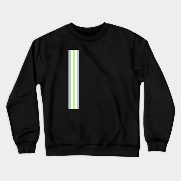 Agender Pride Flag Vertical Stripe on Black Crewneck Sweatshirt by VernenInk